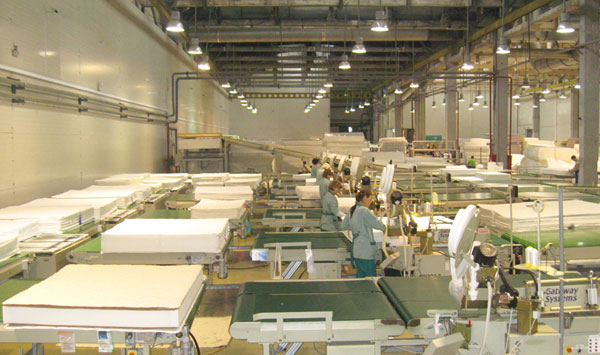 Производство матрасов на фабрике «Аскона»